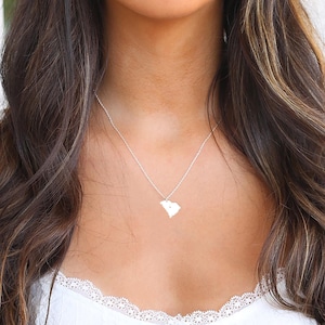 South Carolina Necklace • South Carolina State Charm Necklace • South Carolina Shaped Necklace
