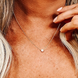 CZ Diamond Solitaire Necklace • Dainty Solitaire Necklace • Sterling Silver Solitaire Necklace • Gold Solitaire Necklace • Diamond Necklace