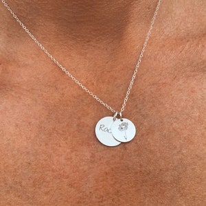 Flower Birth Month Necklace • Birth Flower Necklace •  Birth Month Flower Necklace • Personalized Necklace • Birth Flower Necklace Silver