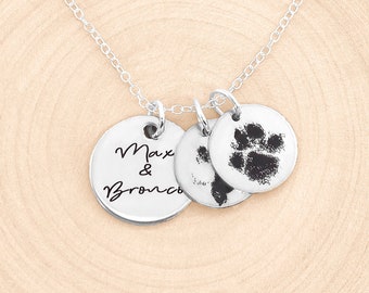 Custom Dog Necklace • Your Actual Pet Paw Print Necklace • Paw Print Necklace • Custom Pet Necklace • Dog Necklace