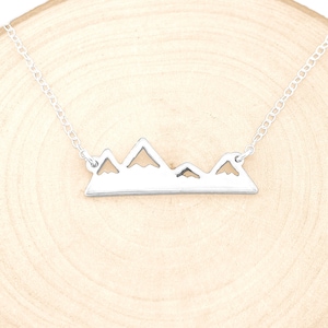 The Mountains Are Calling Necklace, Mountain Necklace, Four Peaks Mountain Necklace, Nature Necklace, Outdoor Necklace