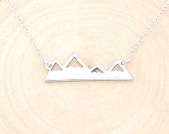 Mountain Necklace, Mountain Pendant, Four Peaks Mountain Necklace, Mountains Calling, Nature Necklace, Outdoor Necklace