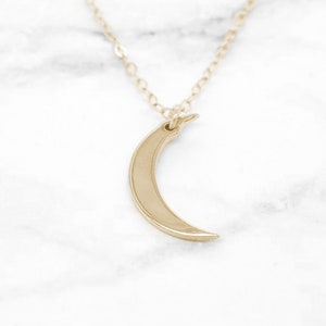 Moon Necklace Crescent Moon Necklace Dainty Gold Moon Pendant image 2