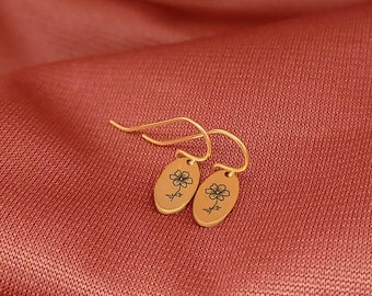 Birth Flower Earrings • Birth Month Flower Earrings • Personalized Earrings • Floral Earrings • Birth Flower Dangle Earrings