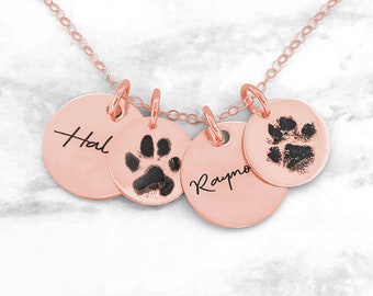 Ketting met pootafdruk van een hond • Je echte huisdier ketting met pootafdruk • Ketting met pootafdruk • Aangepaste ketting met pootafdruk • Hondenketting • Dierenliefhebber