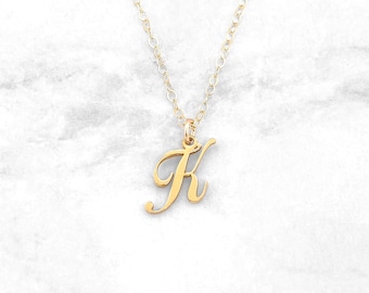 K Initial Necklace • Dainty Initial Necklace • Tiny Letter Necklace • Any Letter Necklace