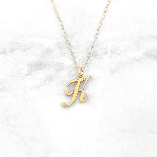 K Initial Necklace • Dainty Initial Necklace • Tiny Letter Necklace • Any Letter Necklace