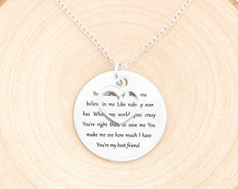 First Dance Necklace, Wedding Anniversary Gift, Wedding Song Lyric Jewelry, 1st Dance, Thinking Out Loud, Anniversary Gift For Her