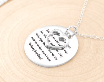Wedding Vows Necklace, Wedding Song Jewelry, Wedding Vows Framed On A Pendant, Personalized Wedding Lyrics Charm