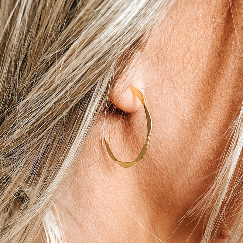 Gold Filled Play Hammered Earrings main image 0