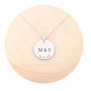 Collar de aniversario • Collar de aniversario personalizado • Collar con fecha • Collar con inicial