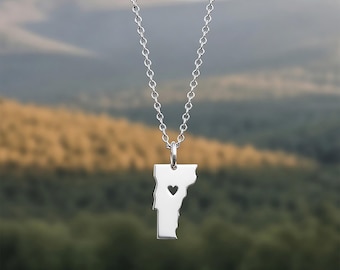 Vermont Necklace • Vermont State Charm Necklace • Vermont Shaped Necklace