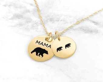 Collier Maman Ours • Collier Mama Bear • Mama Bear Bijoux • Personnalisé avec les oursons