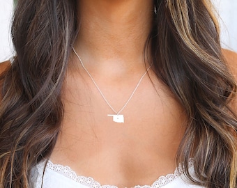 Oklahoma Necklace • Oklahoma State Charm Necklace • Oklahoma Shaped Necklace