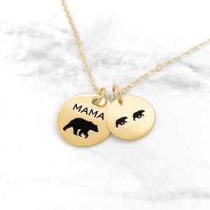 Momma Bear Necklace • Mama Bear Necklace • Mama Bear Jewelry • Custom With Cub Bears
