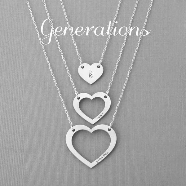 Generations Necklace | Three Generations | Granddaughter Gift | Nana Necklace | Grandma Necklace | Grandmother Necklace