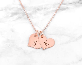 Heart Initial Necklace, Initial Necklace, Personalized Initial Necklace, Gold Initial Necklace, Heart Necklace