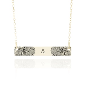 Couple's Fingerprint Necklace • Custom Fingerprint Jewelry In Silver, Gold Or Rose Gold