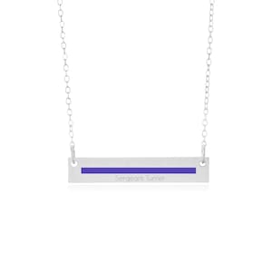 Thin Blue Line Necklace, Thin Blue Line Officer Jewelry, Thin Blue Line Gift, Police Officer Necklace