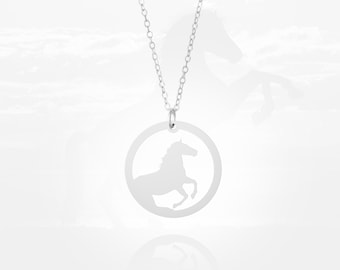 Personalized Horse Necklace, Horse Lover Gift, Custom Horse Jewelry, Girls Necklace, Equestrian Necklace