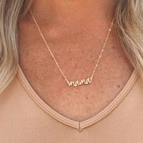 Mama Necklace New Mom Necklace Mom Jewelry Personalized Etsy