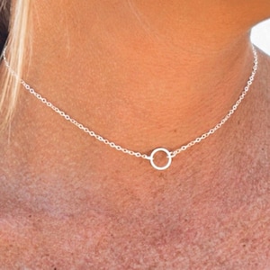 Dainty Choker Necklace • Open Circle Choker • Sterling Silver Choker Necklace • Circle Choker • Delicate Open Circle Necklace