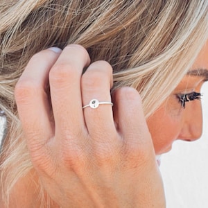 Sterling Silber Geburtsblume Ring • Zierlicher Geburtsblumen Ring • Silber Geburtsblumen Ring • Geburtsblumen Schmuck
