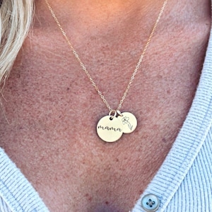 Birth Flower Necklace For Mama • Birth Flower Necklace • Birth Month Flower Necklace • Necklace For Mom • Birth Flower Jewelry