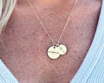 Birth Flower Necklace For Mama • Birth Flower Necklace • Birth Month Flower Necklace • Necklace For Mom • Birth Flower Jewelry