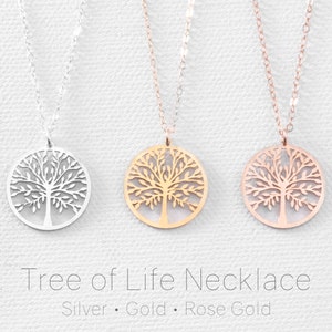Tree of Life Necklace Family Tree Necklace Dainty Tree of - Etsy