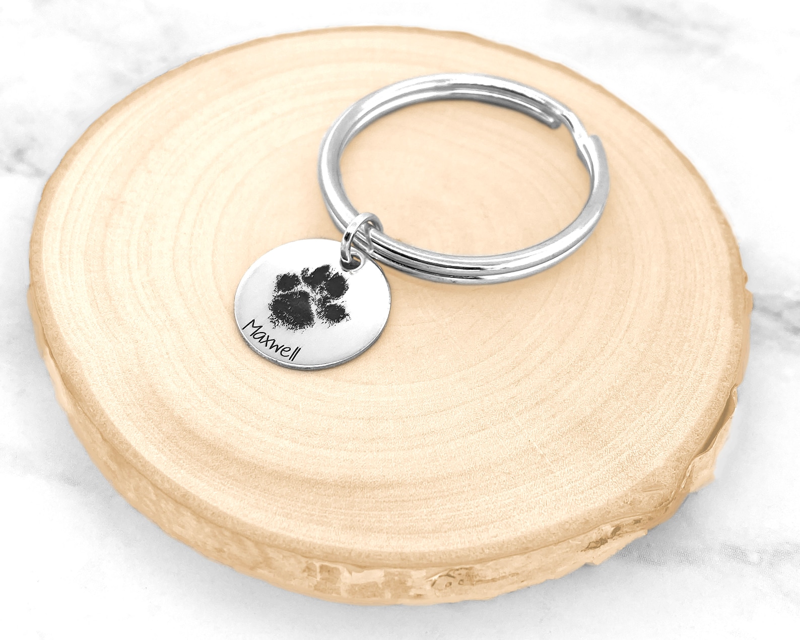 Dog Paw Print Keychain Your Actual Pet Paw Print Keychain Etsy