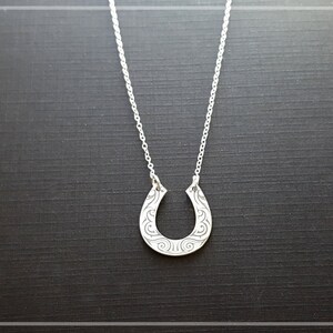 Horseshoe Necklace, Silver Horseshoe, Cowgirl Necklace, Horse Shoe Necklace, Lucky Horseshoe Charm, Premium Designed Necklace image 2