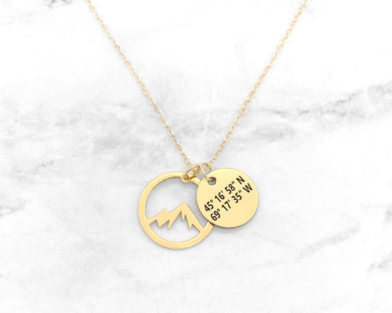 Latitude longitude deals necklace etsy