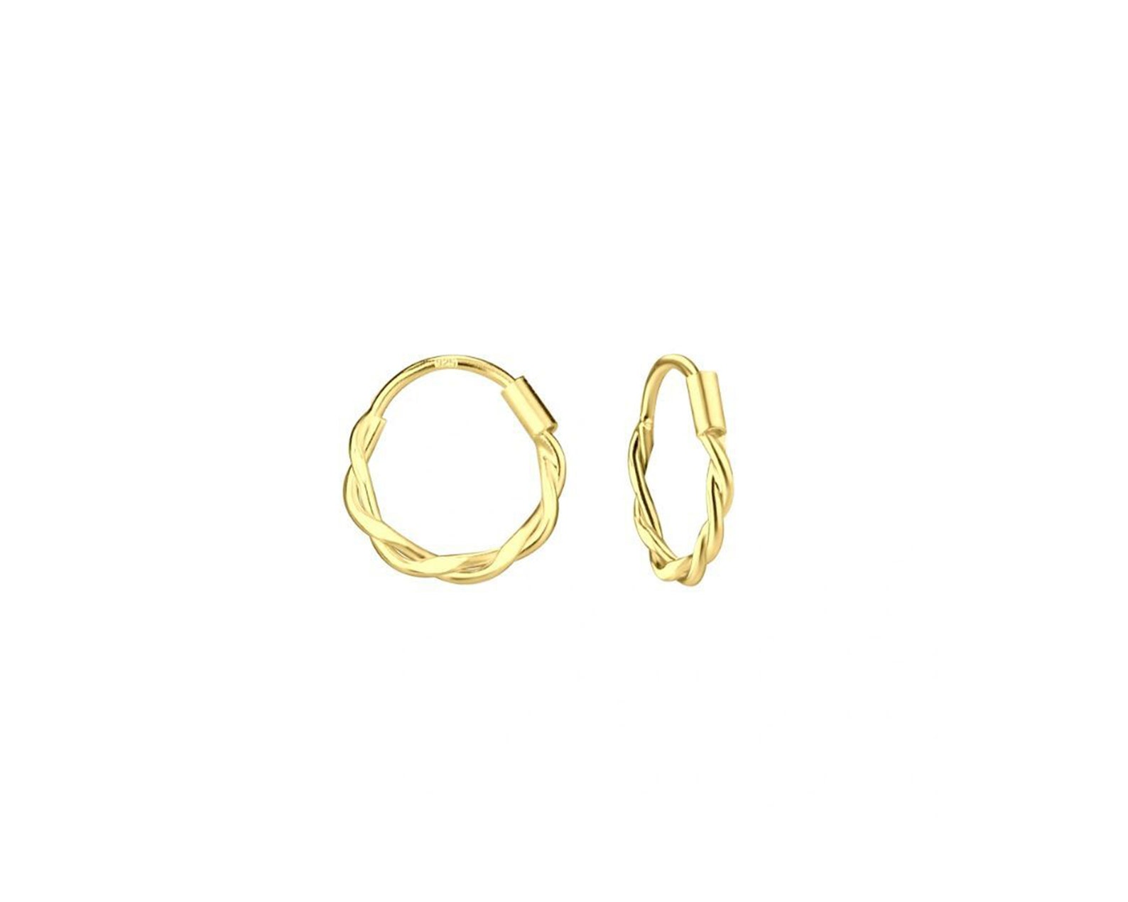 Twisty Hoop Earrings in Silver