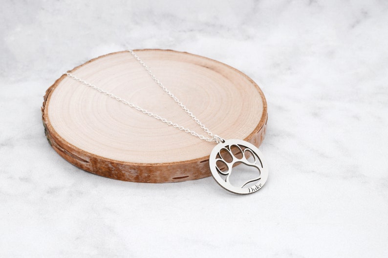 Gold Paw Print Necklace Dog Paw Necklace Dog Lover Gift Pet Lover Jewelry image 3