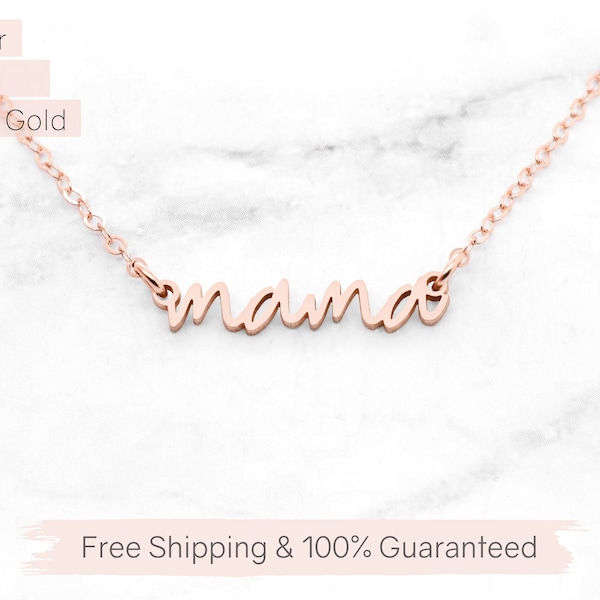 Mama Necklace • New Mom Necklace • Mom Jewelry • Personalized in Silver, Gold and Rose Gold • Gift For Mom