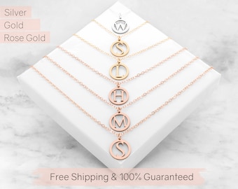 B Initial Necklace • Silver, Gold & Rose Gold Initial Necklace • Initial Jewelry • Custom Initial Necklace • Personalized