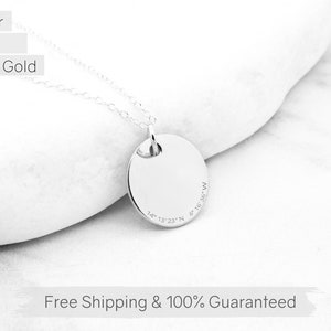 Coordinates Necklace • Personalized Location Necklace • GPS Coordinates Jewelry • Location Necklace