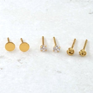 Dainty Stud Earring Set • Tiny Stud Earrings • Circle Stud Earrings • Knot Stud Earrings • Dainty Studs • Earring Sets • Stud Earrings