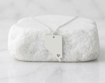 Collar de Nevada • Collar con dije del estado de Nevada • Collar con forma de Nevada