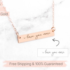 Rose Gold Handwritten Necklace • Handwritten Jewelry • Custom Handwriting • Personalized Hand writing Necklace