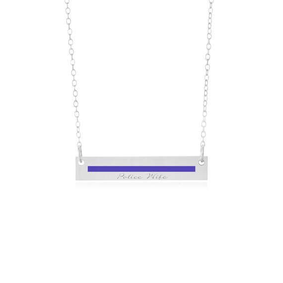 Police Wife Necklace A Thin Blue Line 