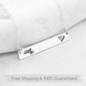 State Necklace • State Jewelry • Custom Personalized Necklace With Your Choice Of Two States