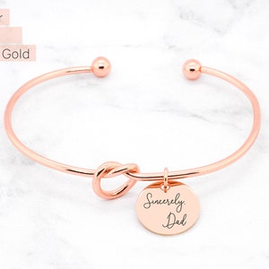 Handschrift armband voor haar • Knoop Armband • Handschrift sieraden armband • gegraveerd en gepersonaliseerd