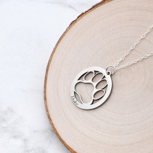 Gold Paw Print Necklace Dog Paw Necklace Dog Lover Gift Pet Lover Jewelry image 4