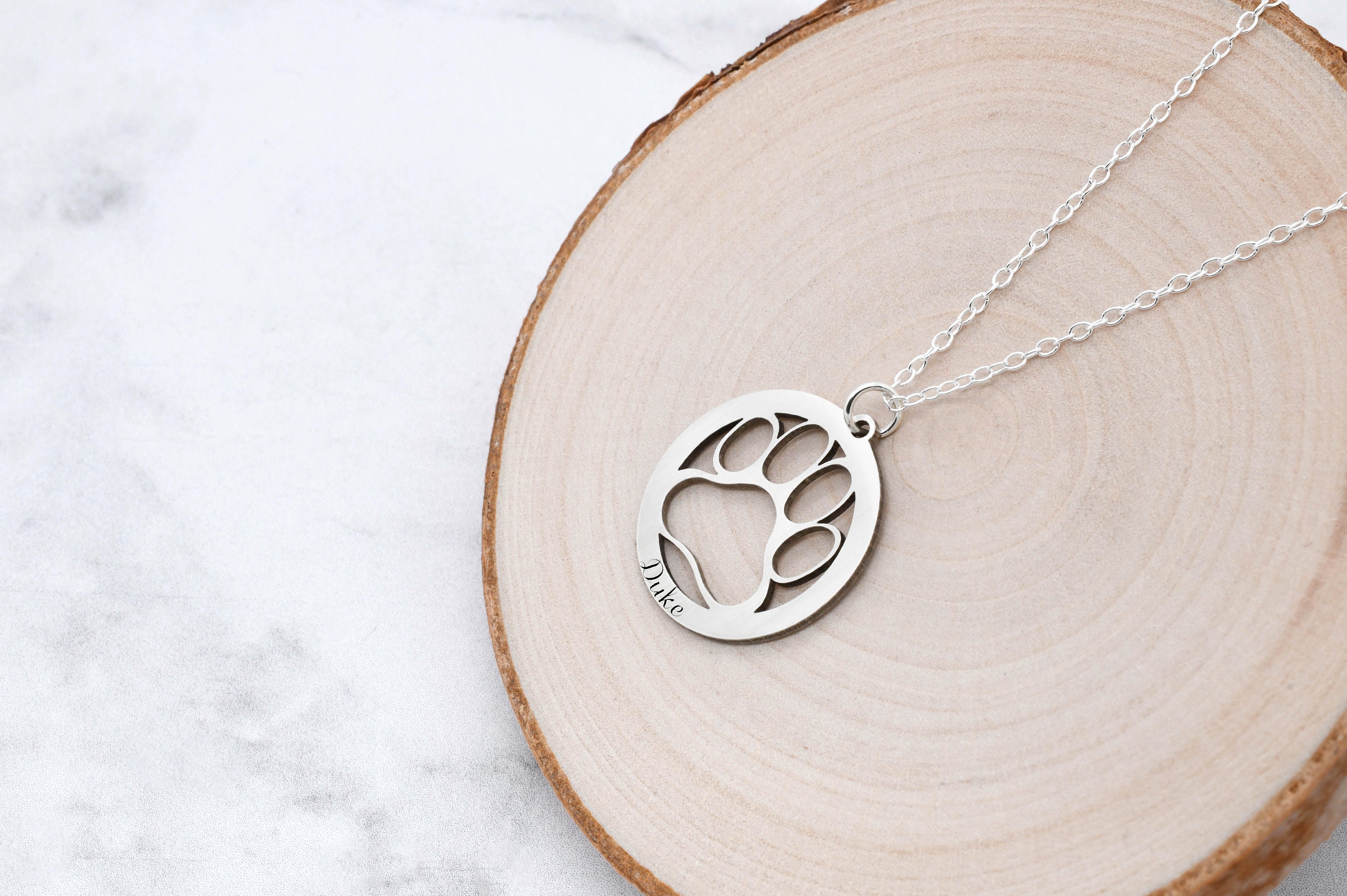 Dog Paw Necklace Paw Print Necklace Dog Lover Gift Pet Lover