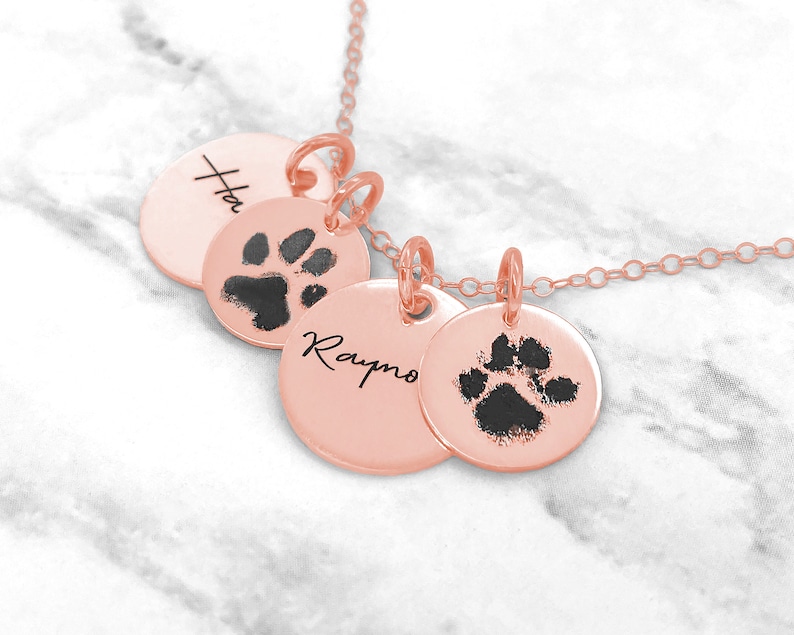 Custom Paw Print Necklace Your Actual Pet Paw Print Necklace Etsy