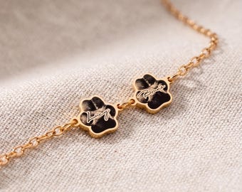 Custom Dog Paw Bracelet: A Dainty Personalized Pet Bracelet, Sterling Silver, Gold, Rose Gold