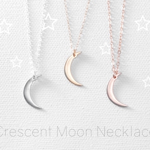 Halbmond Halskette • Mond Halskette • Silber Mond Halskette • Halbmond Schmuck • Zierlicher Mond