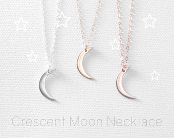 Crescent Moon Necklace • Moon Necklace • Silver Moon Necklace • Crescent Moon Jewelry • Dainty Moon